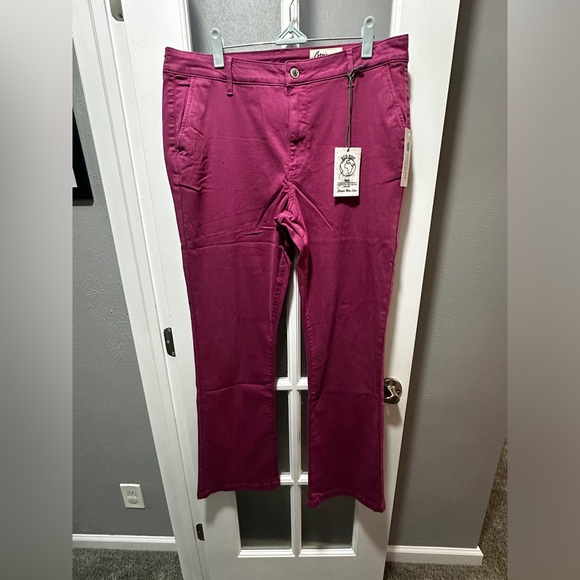 Cosmic Blue Love Denim - NWT Cosmic Blue Love Pink Flare Pants